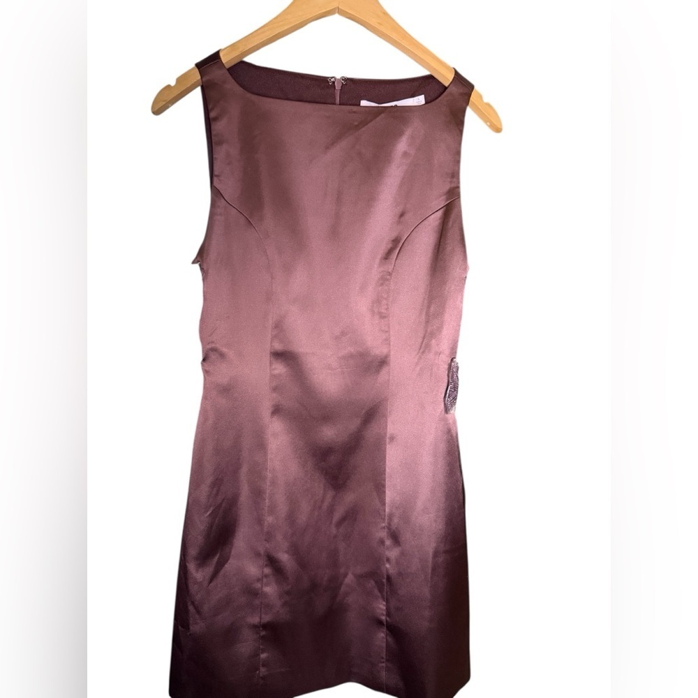 ASTR The Label Mauve Satin Bow Cutout Mini Dress Size S Modern Cocktail - Picture 6 of 10